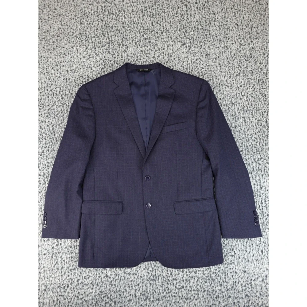 Jos. A. Bank Signature Gold‎ Blazer Mens 42R Blue Plaid Wool Two Button Jacket